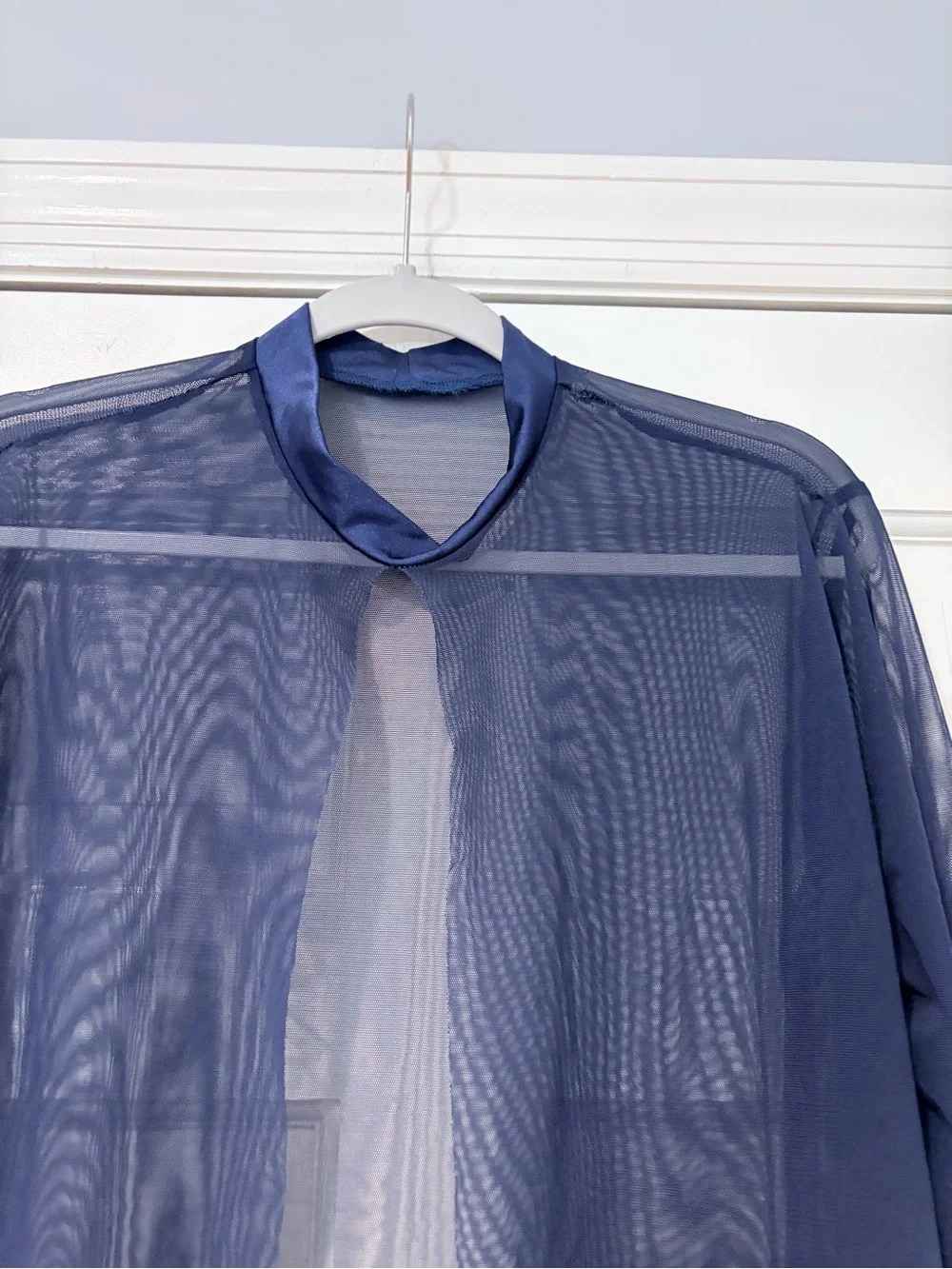Kelle Unveiled Mesh Open Front Dance Top Navy Adult XL Style 2662